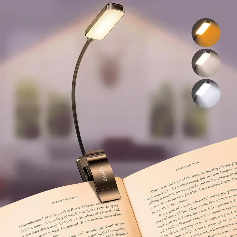 Gritin 9 LED Rechargeable Book Light for Reading